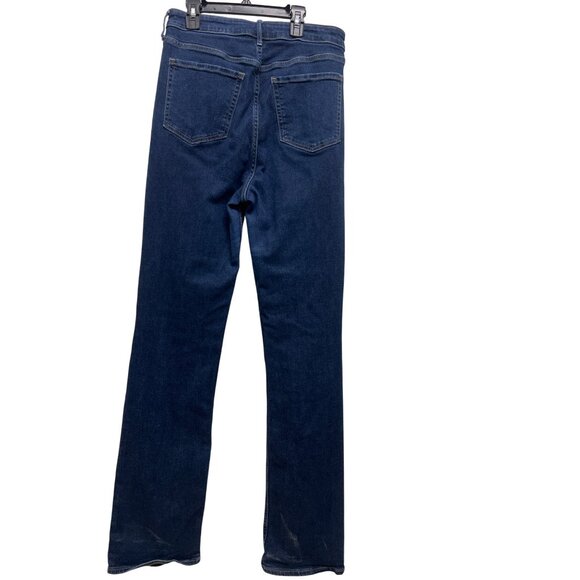 Womens Old Navy Extra High Rise Kicker Boot Dark Wash‎ Tall Long Jeans Size 14 - Picture 4 of 8